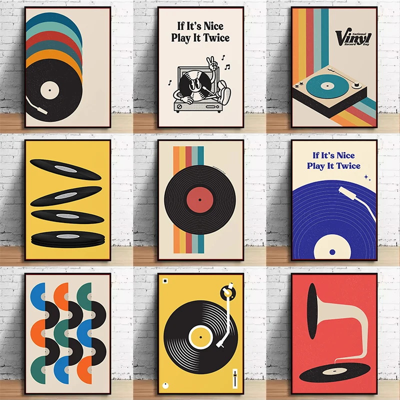 Mid Century Vinyl Record Canva - огляд і ціна Office Furniture Direct