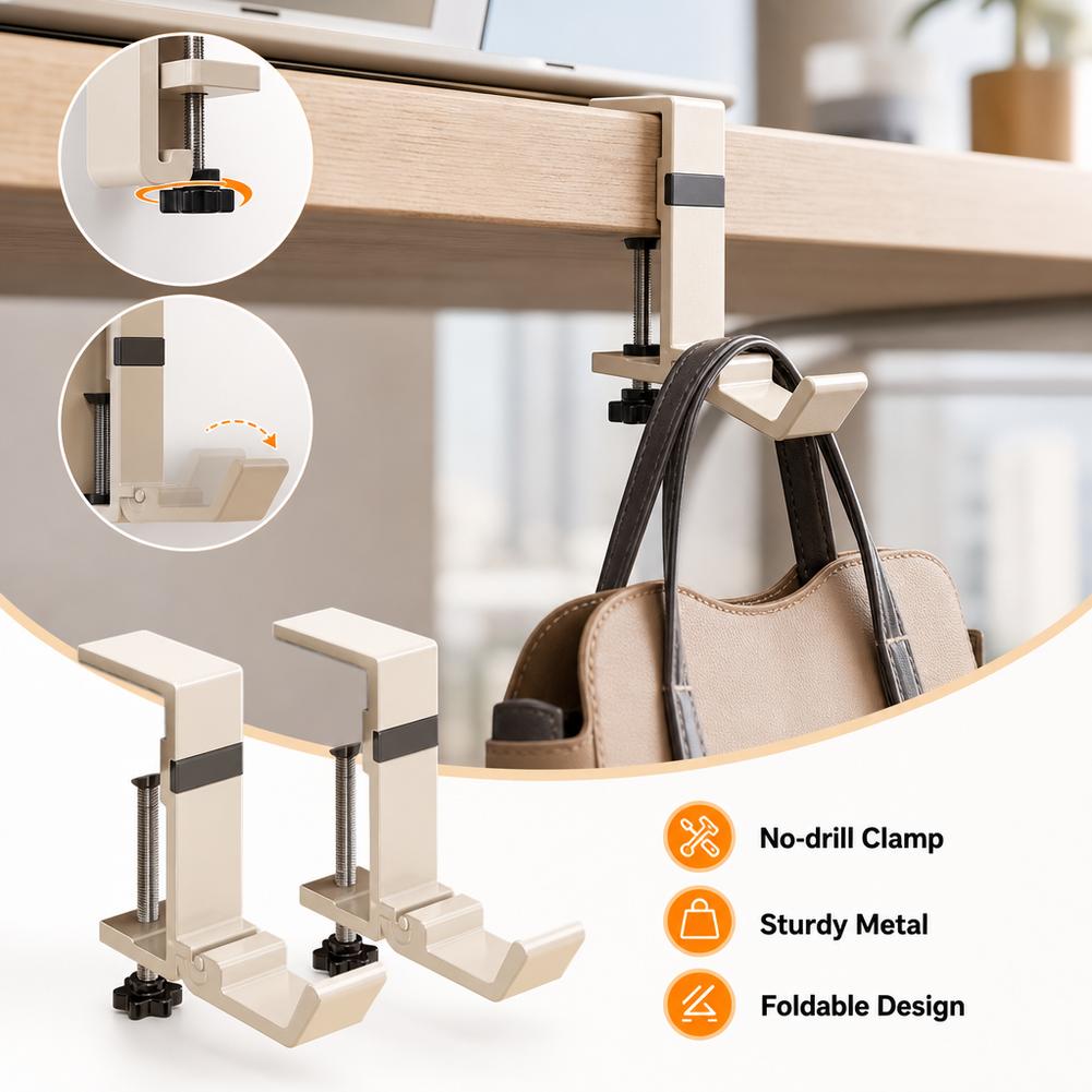 No Drill Foldable Desk Hook  C - огляд і ціна Office Furniture Installation